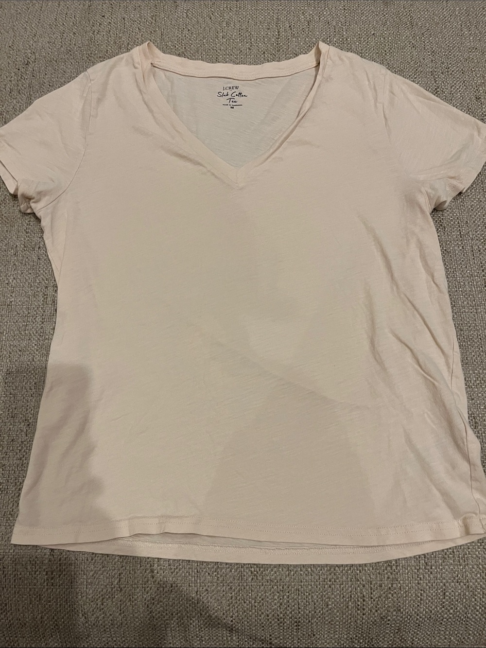 J. Crew Women's V-Neck Tee in Beige M